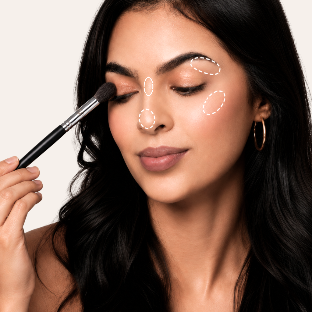 Cọ Tán Bầu Mắt Highlight Nhỏ Đầu Ngọn Lửa Dễ Dùng BH Cosmetics Flame Brush BH919